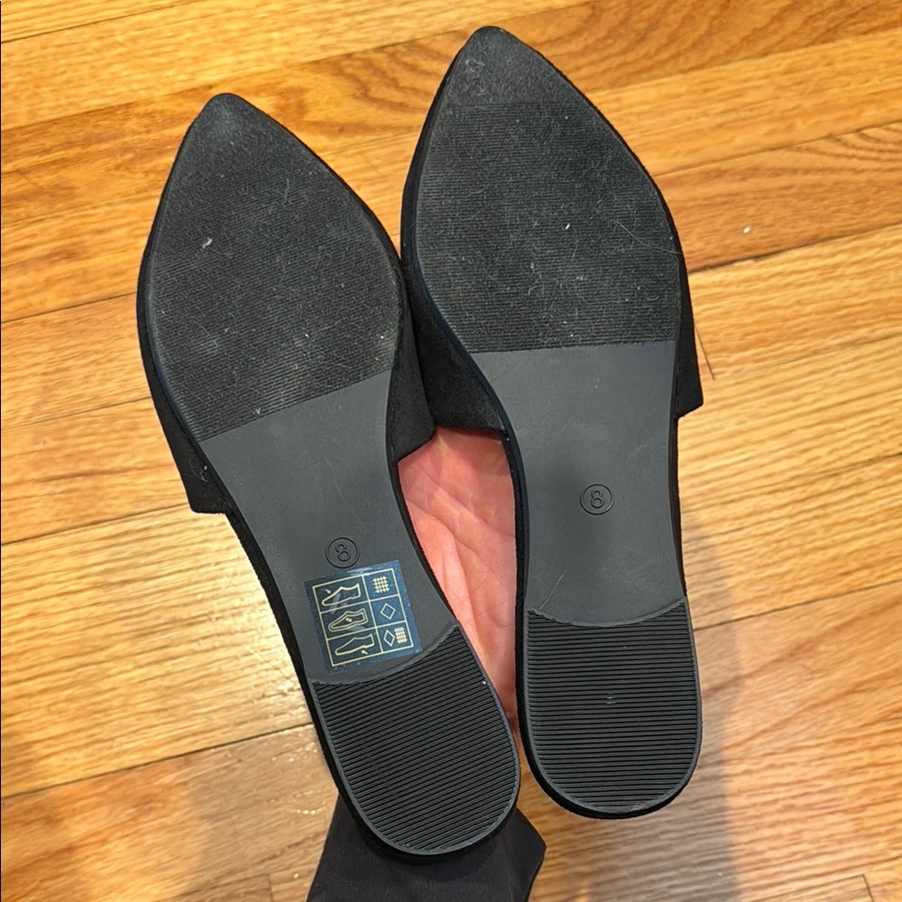 Black Suede Mules Sleek Minimalist Design - Picture 2 of 4